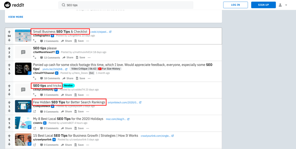 use reddit to plan your keywords