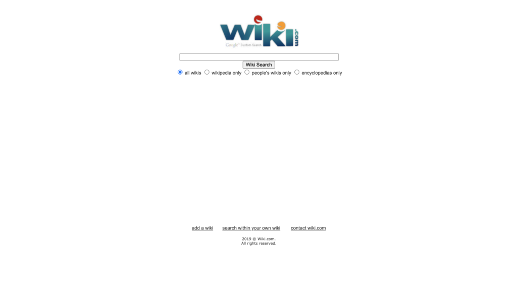 Wiki.com Search Engine
