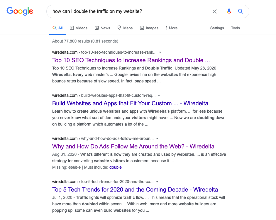 Wiredelta google search
