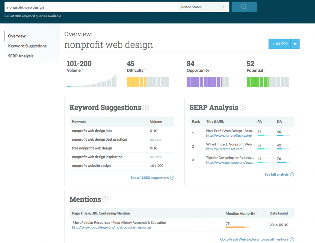 Moz Keyword Explorer