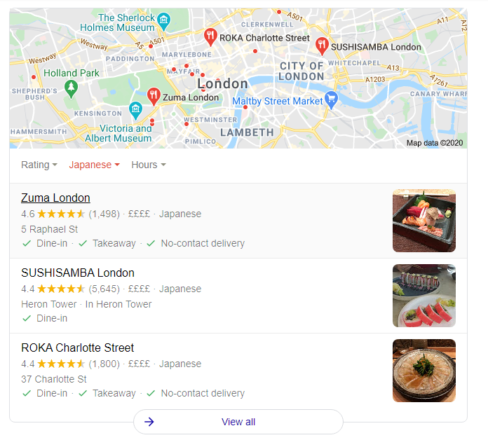 Google My Business Listing example