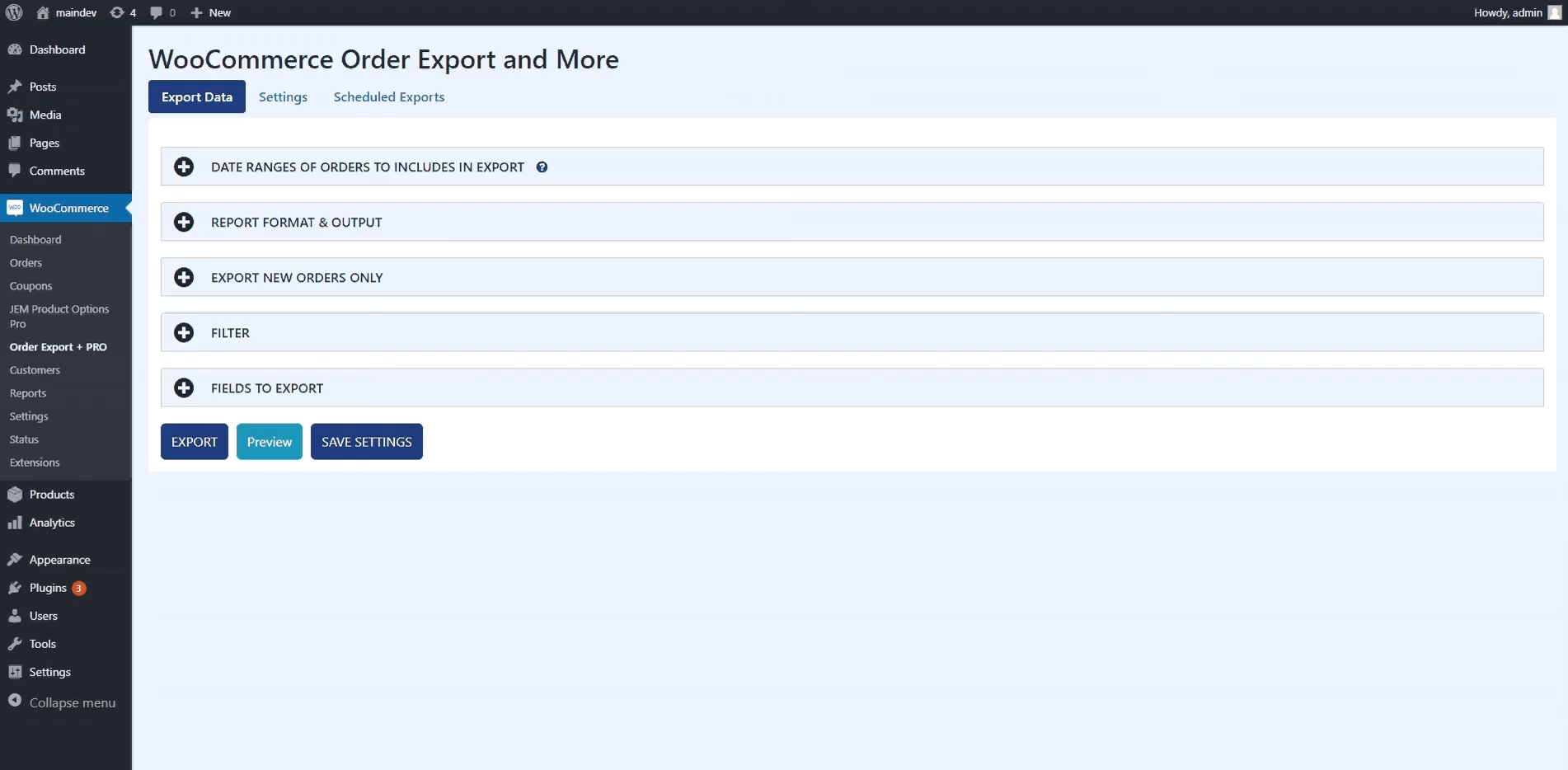 WooCommerce Order Export PRO WP